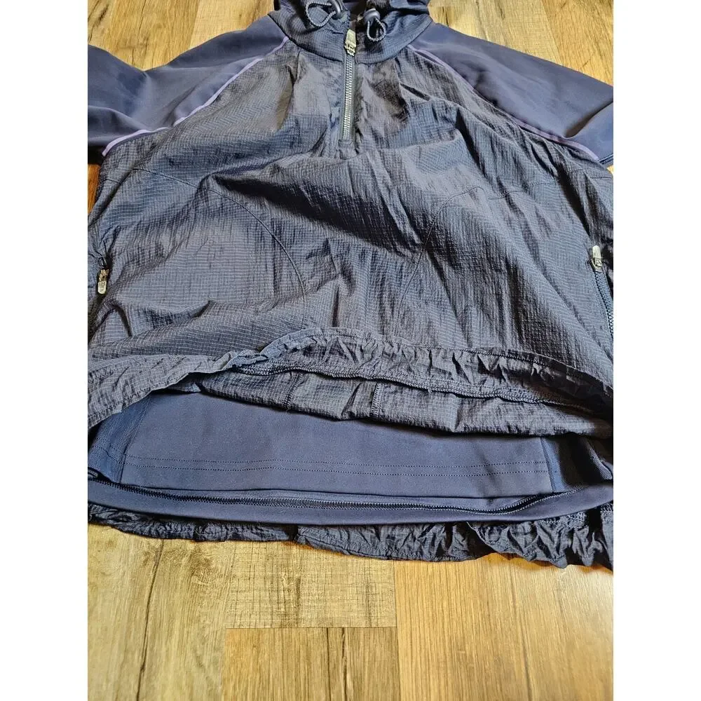 Outdoor Voices Navy Blue FrostKnit Hoodie Quarter Zip Jacket Women's XS - Picture 9 of 10